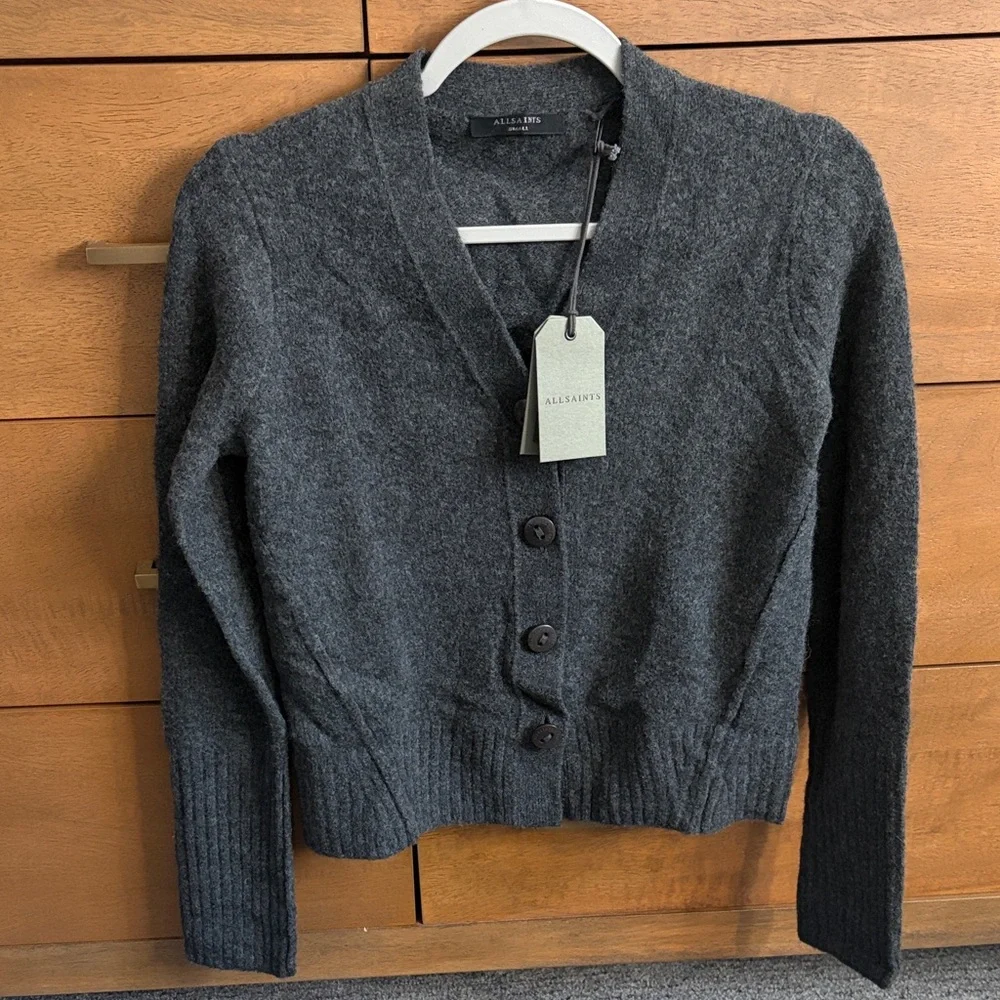 All Saints Women's Charcoal Cardigan - Picture 2 of 4